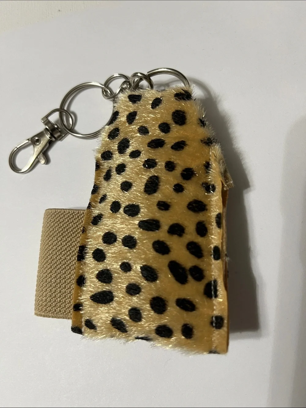 Gift Set Animal Print Faux Fur Double Lipstick Holder Purse Charm 2 pr earrings